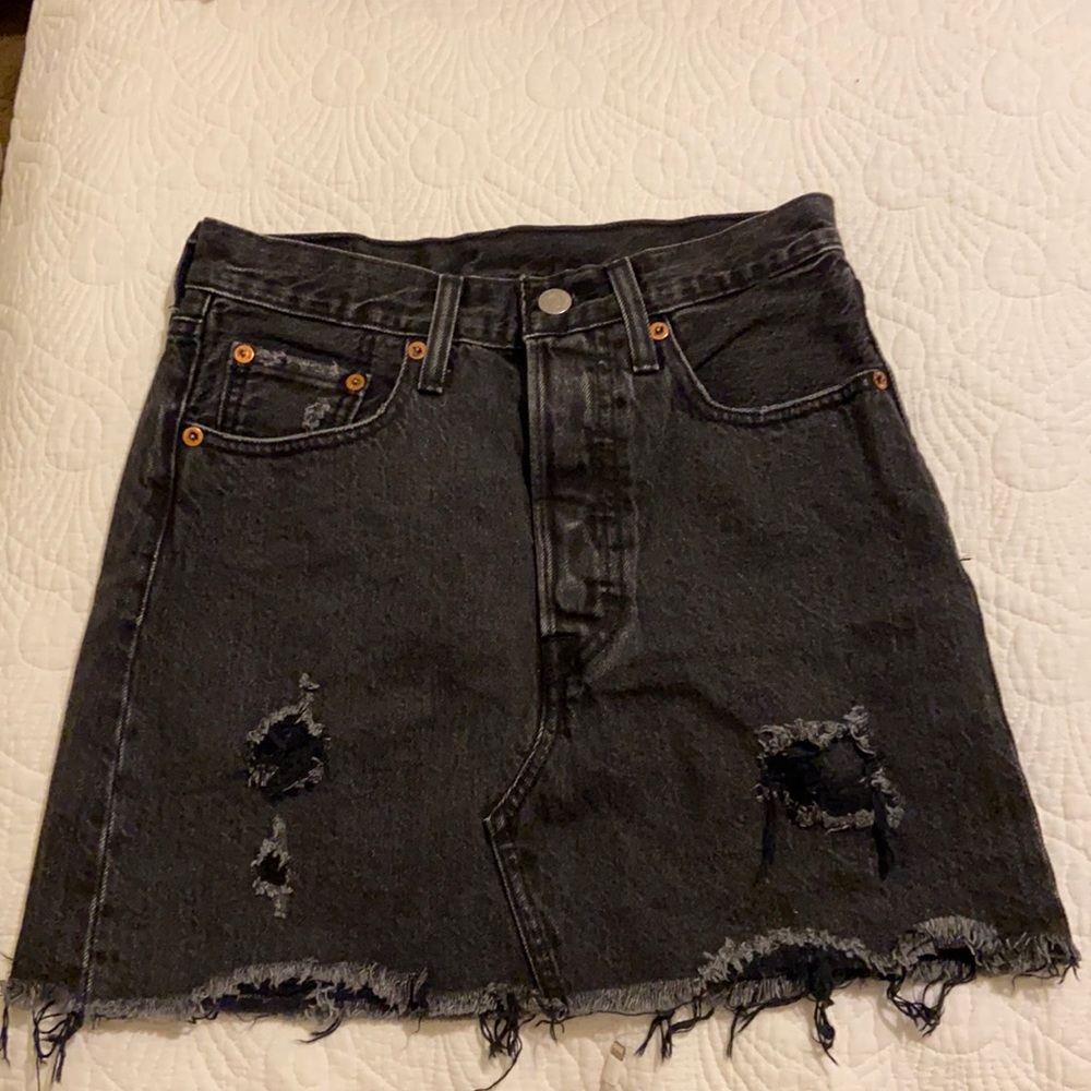 BLACK JEAN SKIRT